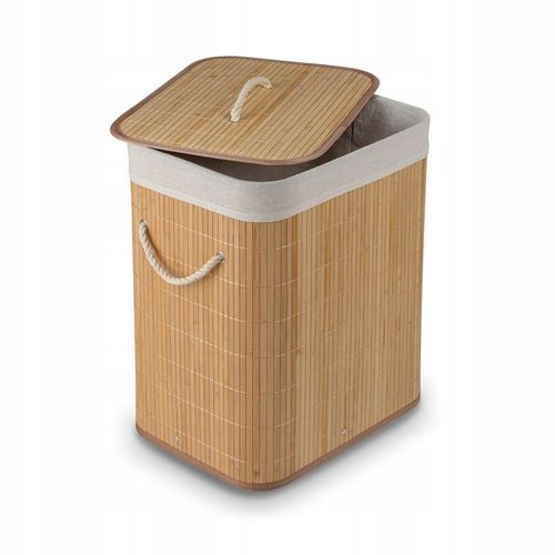 KOSZ na PRANIE Pojemnik na ZABAWKI BAMBUSOWY z POKRYWĄ Tadar 42x32x50 cm na Arena.pl