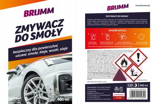 ZMYWACZ DO SMOŁY KLEJU WOSKU OLEJU BRUMM SPRAY 400 ml na Arena.pl