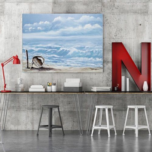 Obraz na płótnie - Canvas, Łódź na plaży akwarela 40x60 na Arena.pl