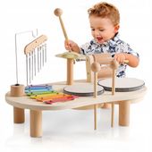 TABLICA MANIPULACYJNA SENSORYCZNA MUZYCZNA PERKUSJA CYMBAŁKI EDUKACYJNA