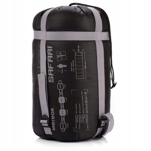 ŚPIWÓR TURYSTYCZNY KOŁDRA Z KAPTUREM PODUSZKĄ SAFARI METEOR lewy 190+30x80 na Arena.pl