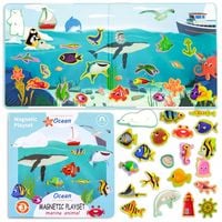 Książeczka Montessori Edukacyjna Układanka Magnetyczna Ocean Zwierzęta
