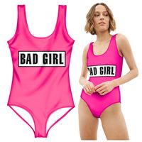 STRÓJ KĄPIELOWY KOSTIUM JEDNOCZĘŚCIOWY MONOKINI NEONOWE ODKRYTE PLECY PINK