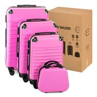 Zestaw walizek duża średnia kabinowa mała na kółkach 4w1 CONSEÉ różowy