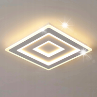 LAMPA SUFITOWA PLAFON LED BIAŁA NOWOCZESNA DO SALONU KWADRAT 3000K 52W 40CM