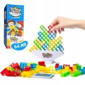 GRA edukacyjna układanka TETRA TOWER dla dzieci wieża 3D TETRIS 64 KLOCKÓW