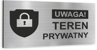 Tabliczka ZŁOTA z dibondu TEREN PRYWATNY Tablica informacyjna NAPIS TEKST