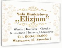 nadruk UV TABLICZKA reklamowa nierdzewna dibond 40x30 SZYLD sala bankietowa
