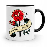 Kubek Czarny Prezent Dla Mamy Matki Thank You Mom Z Nadrukiem Ze Zdjęciem