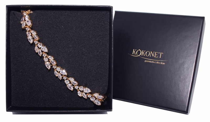 Bransoletka ślubna FLORAL gold zdjęcie 1