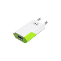 SIECIOWA ŁADOWARKA TECHLY USB 230V - 5V 1A SLIM BIAŁO-ZIELONA