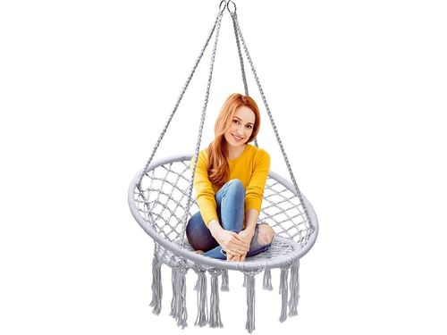 SZARY HAMAK FOTEL WISZĄCY HUŚTAWKA BOCIANIE GNIAZDO HUŚTAWKA BOHO na Arena.pl