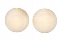 Drewniane korale kulki 30mm SUROWE Z OTWOREM decoupage MAKRAMA 5szt.