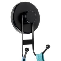 Haczyk Wieszak Metalowy Czarny na Podwójny Łazienkowy bez Wiercenia