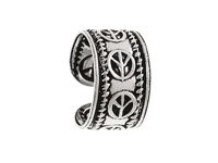 Elegancki oksydowany srebrny kolczyk nausznica na małżowinę ear cuff pacyfka peace srebro 925 KN043