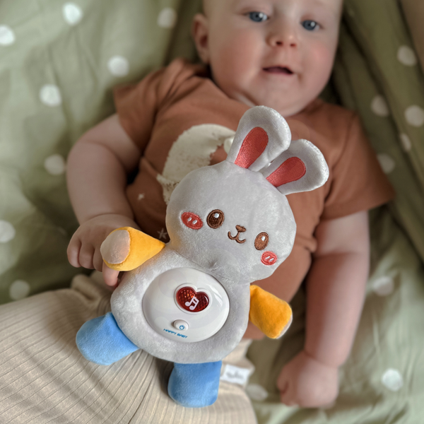 WOOPIE BABY Interaktywny Pluszak Przytulanka dla Niemowląt Światło Dźwięk Króliczek Usypiacz Różowy zdjęcie 10