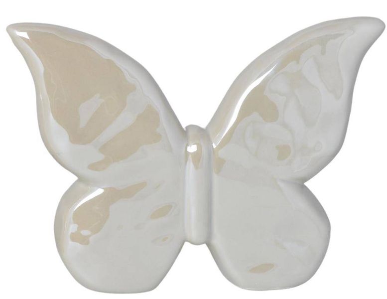Motyl ceramiczny beżowy perłowy duży zdjęcie 1