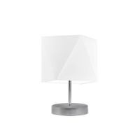 Lampka PASADENA abażur biały stelaż srebrny