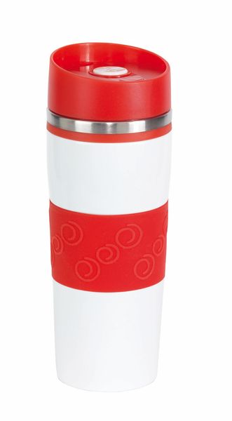 Kubek termiczny ARABICA, biały, czerwony zdjęcie 1
