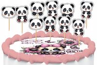 TOPPERY NA TORT OZDOBNE DEKORACJA ZESTAW - ZWIERZĘTA MIŚ PANDA 10szt.