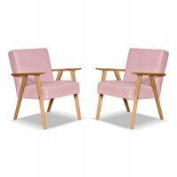 Fotel PRL zestaw retro vintage SOLER Family Meble różowy welur Hunter