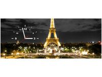 100X40CM ZEGAR OBRAZ ZEGAR PARIS EIFFEL TOWER WIEŻA OBRAZ