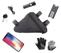 Sakwa rowerowa trójkątna pod ramę saszetka torba na rower trwała czarna