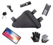 Sakwa rowerowa trójkątna pod ramę saszetka torba na rower trwała czarna