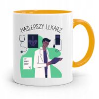 Kubek Żółty Dla Doktora Najlepszy Lekarz Prezent Z Nadrukiem Ze Zdjęciem