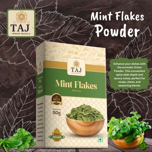 TAJ INDIAN MASALA Mint Flakes 50G zdjęcie 2
