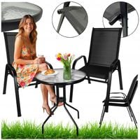 Zestaw Mebli Ogrodowych Stół 2 Krzesła Na Balkon Taras Do Ogrodu Metalowe