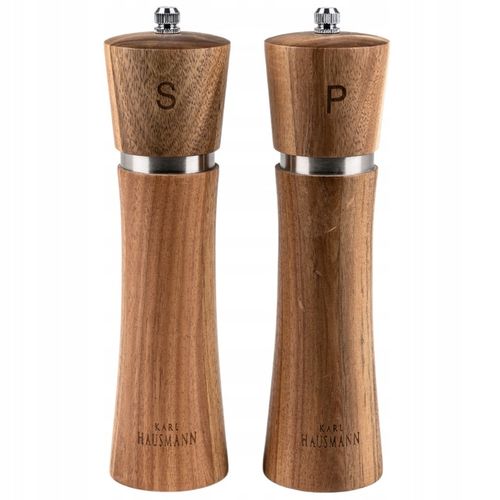 MŁYNEK RĘCZNY DO SOLI i PIEPRZU DREWNIANY ZESTAW 2 KARL HAUSMANN na Arena.pl