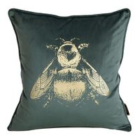 Poszewka dwustronna ze złotym nadrukiem BEE 45X45 miętowa