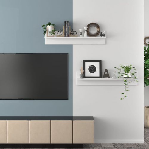 Półki ścienne, 2 szt., białe, 80x11,5x18 cm na Arena.pl