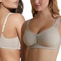 Biustonosz Bez Fiszbin Wygodny Stanik Ramiączka z Miękką Gąbką Beżowy 80E