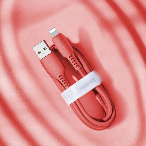 Kabel Lightning Usb Baseus Colourful 1.2M 2.4A (Czerwony) na Arena.pl