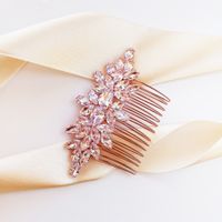 grzebyk OZDOBNY ślub różowe złoto SWAROVSKI glam KOKONET 4-0155