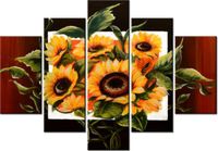105CM 150CM OBRAZ 5 ELEM BUJNE SŁONECZNIKI DRUK