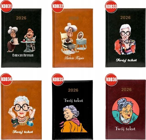 Kalendarz A5 2026 tygodniowy KSIĄŻKOWY DLA DZIADKA personalizowany na Arena.pl