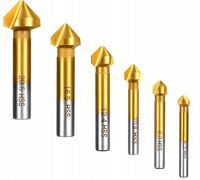 ZESTAW FREZ STOŻKOWY POGŁĘBIACZ FAZOWNIK 90ST 6EL WIERTŁO DO METALU DREWNA