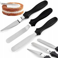 ZESTAW 3SZT SZPATUŁKA CUKIERNICZA ŁOPATKI NÓŻ DO CIASTA TORT KOMPLET