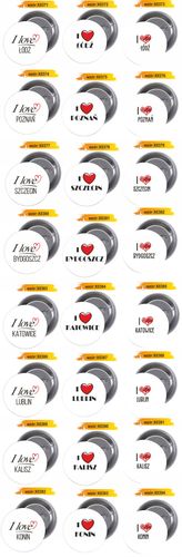 Przypinki buttony I LOVE LUBOMIERZ z grafiką HIT na Arena.pl