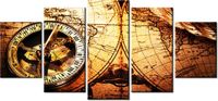 70CM 150CM OBRAZ 5 ELEM STARA MAPA ŚWIATA ŚCIENNY