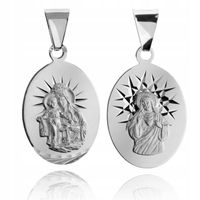 SREBRNY WISIOREK MEDALIK SZKAPLERZ MATKA BOSKA SZKAPLERZNA KOMUNIA