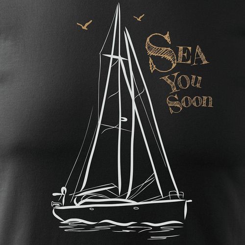 Koszulka żeglarska dla żeglarza z jachtem żaglówką męska czarna REGULAR XXL na Arena.pl