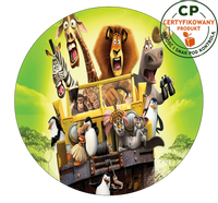 Opłatek na tort Pingwiny z Madagaskaru
