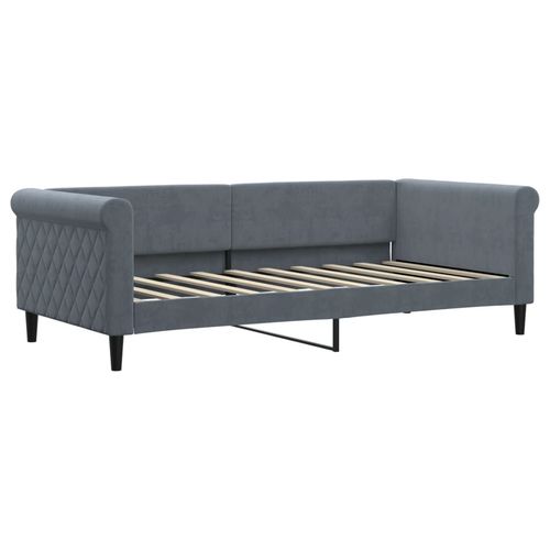 Sofa z funkcją spania, ciemnoszara, 90x190 cm, aksamit na Arena.pl