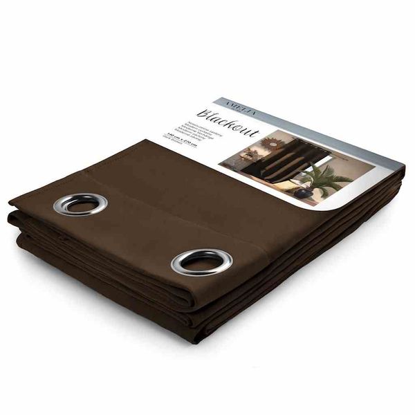 CURT/AH/BLACKOUT/EYELETS/D.BROWN/140X270/1PC zdjęcie 3