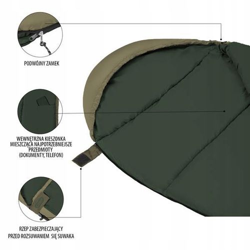 Śpiwór Turystyczny Mumia z Kapturem 220cm Ciepły Pod Namiot NILS Wytrzymały na Arena.pl