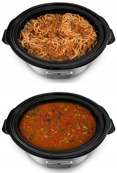 Wolnowar Slow Cooker Garnek ceramiczny 6,5L Yoer 320W INOX LCD +Programator zdjęcie 2